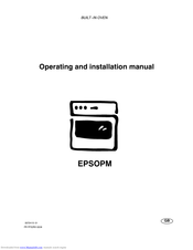 Electrolux EPSOPM Operating And Installation Manual