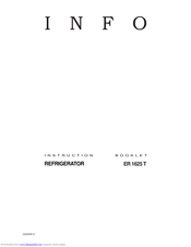 Electrolux ER 1625 T Instruction Booklet