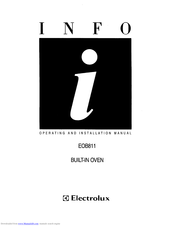 Electrolux EOB811 Operating And Installation Manual