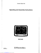Electrolux EHO 603 K Operating And Assembly Instructions Manual