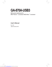 Gigabyte GA-870A-USB3 User Manual