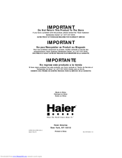 Haier HVFM122A User Manual