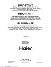 Haier HBQ18 User Manual