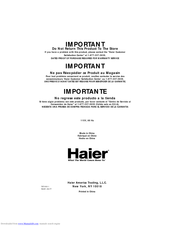 Haier TST1000 User Manual