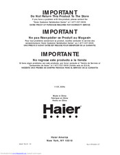 Haier WDQS055 Installation Instructions Manual