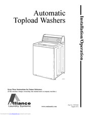 Alliance Laundry Systems 39971R5 Installation & Operation Manual