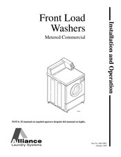 Alliance Laundry Systems 800138R2 Installation And Operation Manual