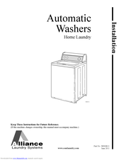Alliance Laundry Systems 38900R11 Installation Manual