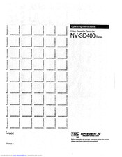 Panasonic NV-SD400 Series Operating Instructions Manual