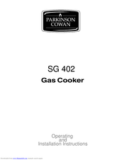 Parkinson Cowan SG 402 Operating And Installation Instructions
