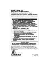 Alliance Laundry Systems 503806R1 Installation &  Operation Instruction