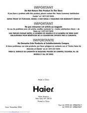 Haier HPR09XH7 User Manual