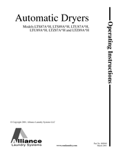 Alliance Laundry Systems LTZ89A*H Operating Instructions Manual