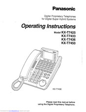 Panasonic KX-T7433 Operating Instructions Manual