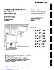 Panasonic KX-B730SP Operating Instructions Manual