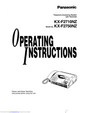 Panasonic KX-2750NZ Operating Instructions Manual
