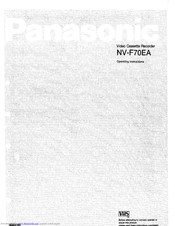 Panasonic NV-F70EA Operating Instructions Manual