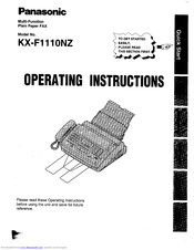 Panasonic KX-F1110NZ Operating Instructions Manual