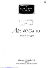 Parkinson Cowan Alto 60 Ga Owners Handbook And Installation Instructions