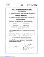 Philips 190B5 Declaration Of Conformity