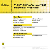 Texas Instruments Voyage 200 Manual Book