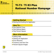 Texas Instruments Rational Number Rampage Manual Book