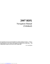ACURA 2007 Manual