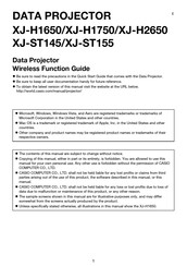 Casio XJ-H1750 Function Manual