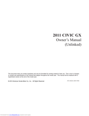 HONDA 2011 CIVIC GX Owner's Manual