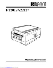 Ricoh FT2012+ Operating Instructions Manual