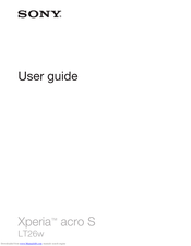 Sony Xperia acro S LT26w User Manual