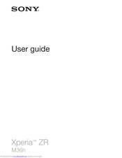 Sony Xperia ZR M36h User Manual