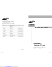 Samsung LN52F81BD Owner's Instructions Manual