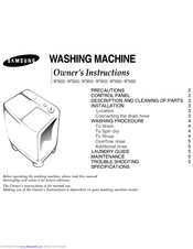 Samsung WT8203 Owner's Instructions Manual