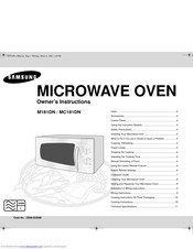 Samsung MC181DN Owner's Instructions Manual