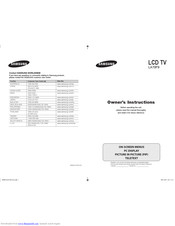 Samsung LA70F9 Owner's Instructions Manual