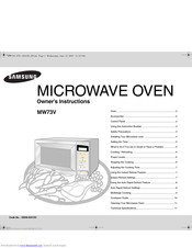 Samsung MW73V Owner's Instructions Manual