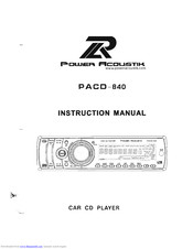 Power Acoustik PACD-840 Instruction Manual