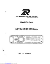 Power Acoustik PACD-840 Instruction Manual