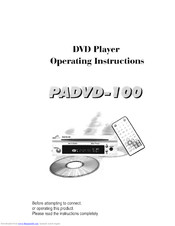 Power Acoustik PADVD-100 Operating Instructions Manual