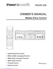 Power Acoustik PADVD-350 Owner's Manual