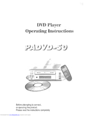 Power Acoustik PADVD-50 Operating Instructions Manual