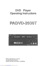 Power Acoustik PADVD-2030T Operating Instructions Manual