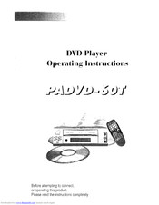 Power Acoustik PADVD-60T Operating Instructions Manual
