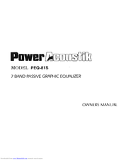 Power Acoustik PEQ-81S Owner's Manual