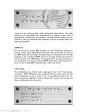 Precision Power PPI69.1 Specification Sheet