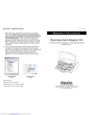 Primera Business Card Adapter Kit Operator Instructions