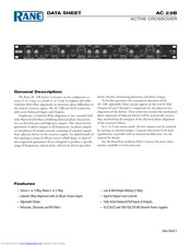 Rane AC 23B Datasheet