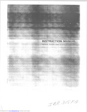 RICCAR 315SU Instruction Manual