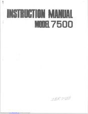 RICCAR 7500 Instruction Manual